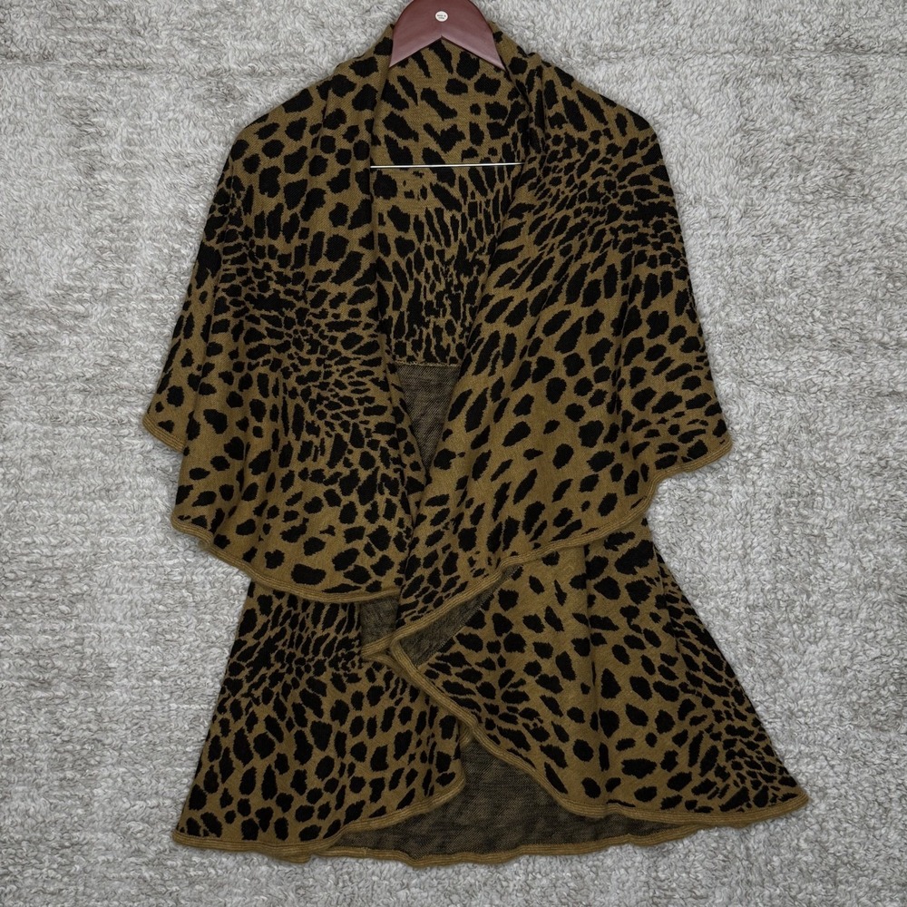 Janice Apparel Women OS Open Longline No Close Cardigan Animal Print